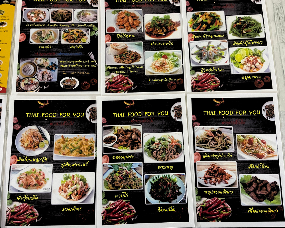 茨城県鉾田市飯名のタイ料理居酒屋・for youのメニュー